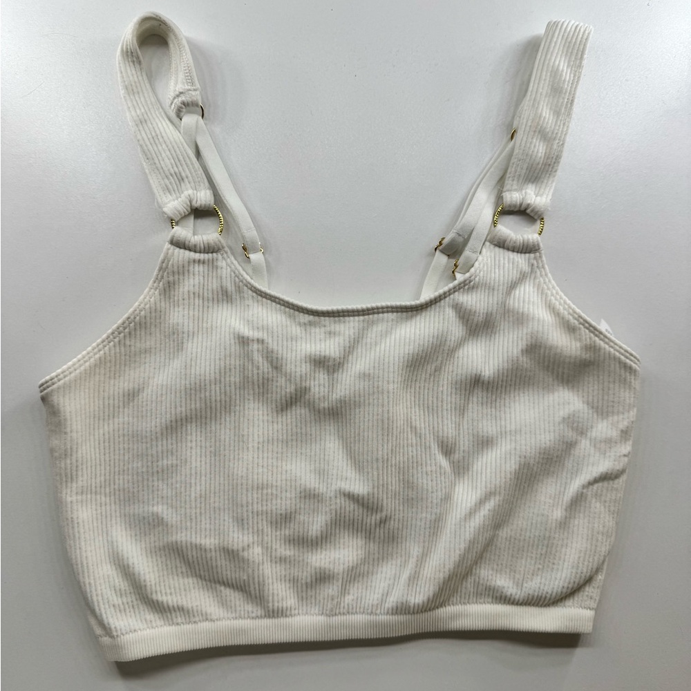 Aerie White Ribbed Crop Top